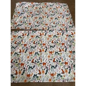 Charisma Queen 2 Piece pillowcase set Woodland Fox Deer Floral Microfiber